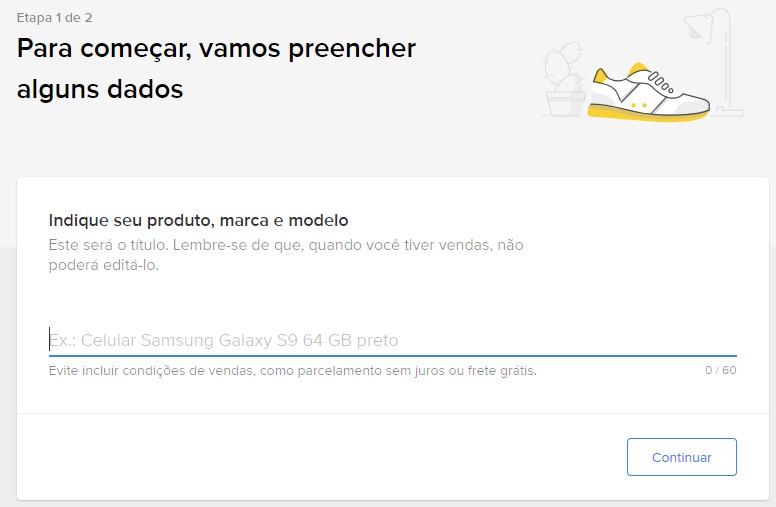 tela de criação de título do mercado livre