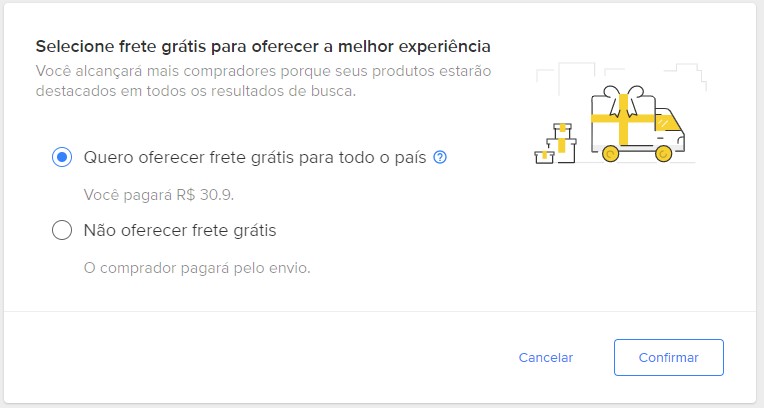 frete grátis para produtos abaixo de 120 reais