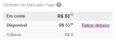 atalho retirar dinheiro mercado pago
