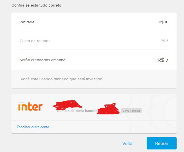 tela retirada mercado pago
