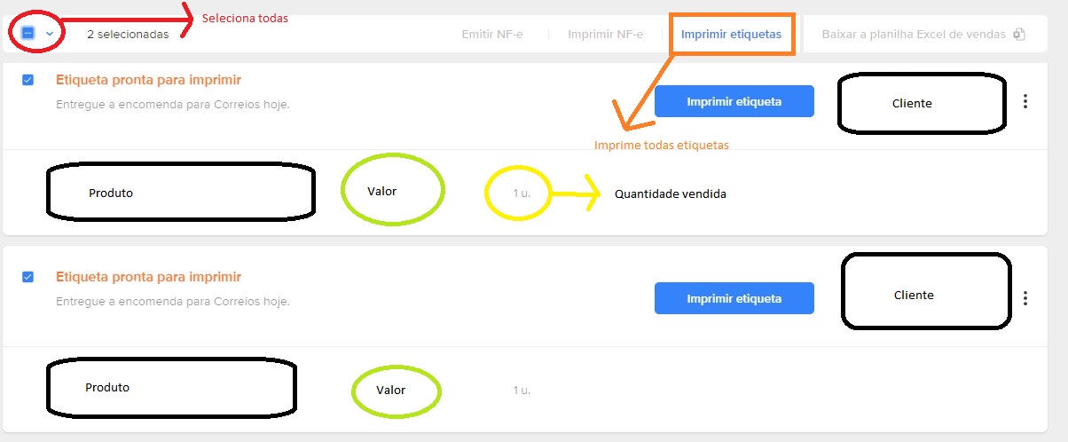 vendas para imprimir tutorial
