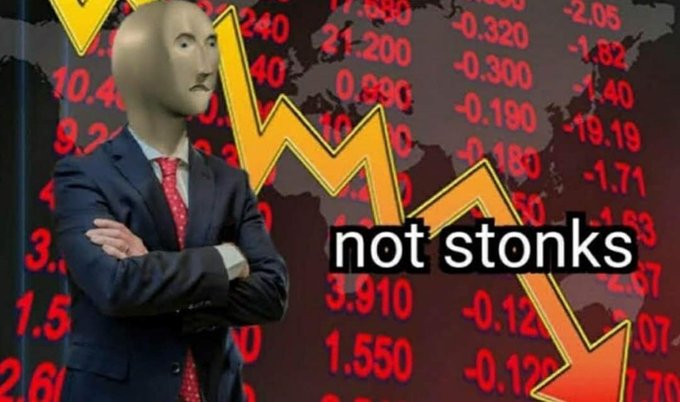 gráfico para baixo stonks